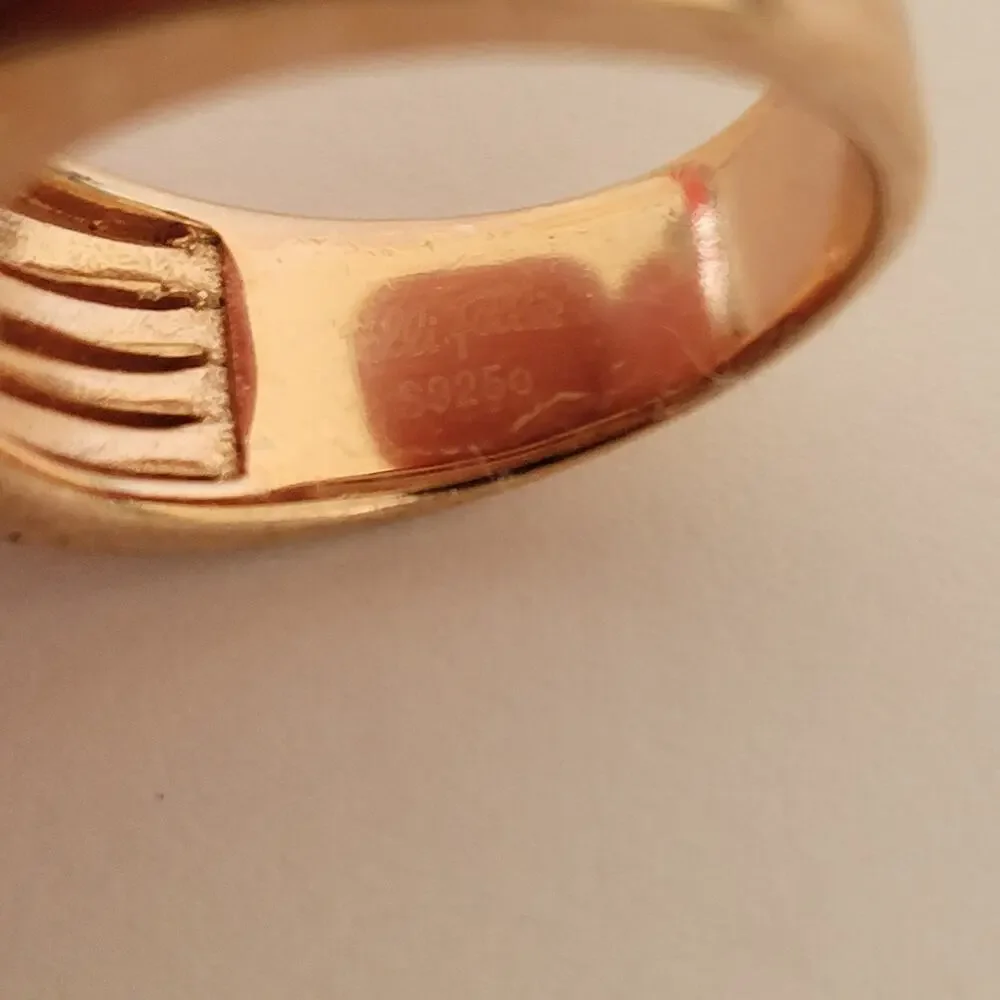 FOLLI FOLLIE 925 STERLING SILVER ROSE GOLD-TONE Statment‎ Ring Zirconia Size 7